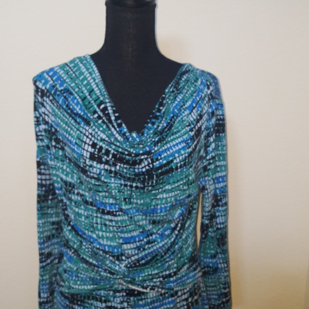 ❤Multi-Color Cable & Gauge 3/4 Sleeve Top❤ - Picture 2 of 6